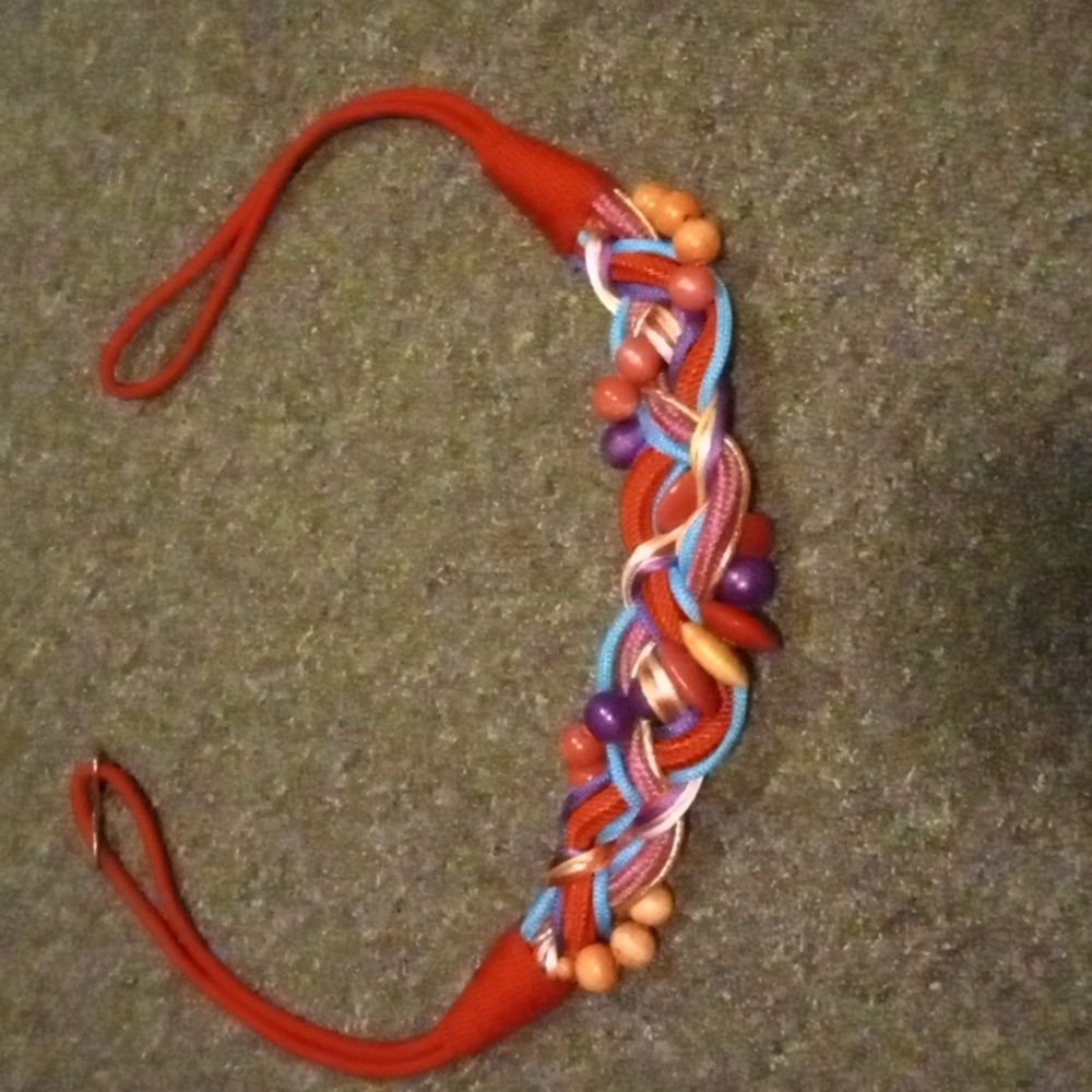 Medium Multicolored vintage belt, with elastic band & metal fastener